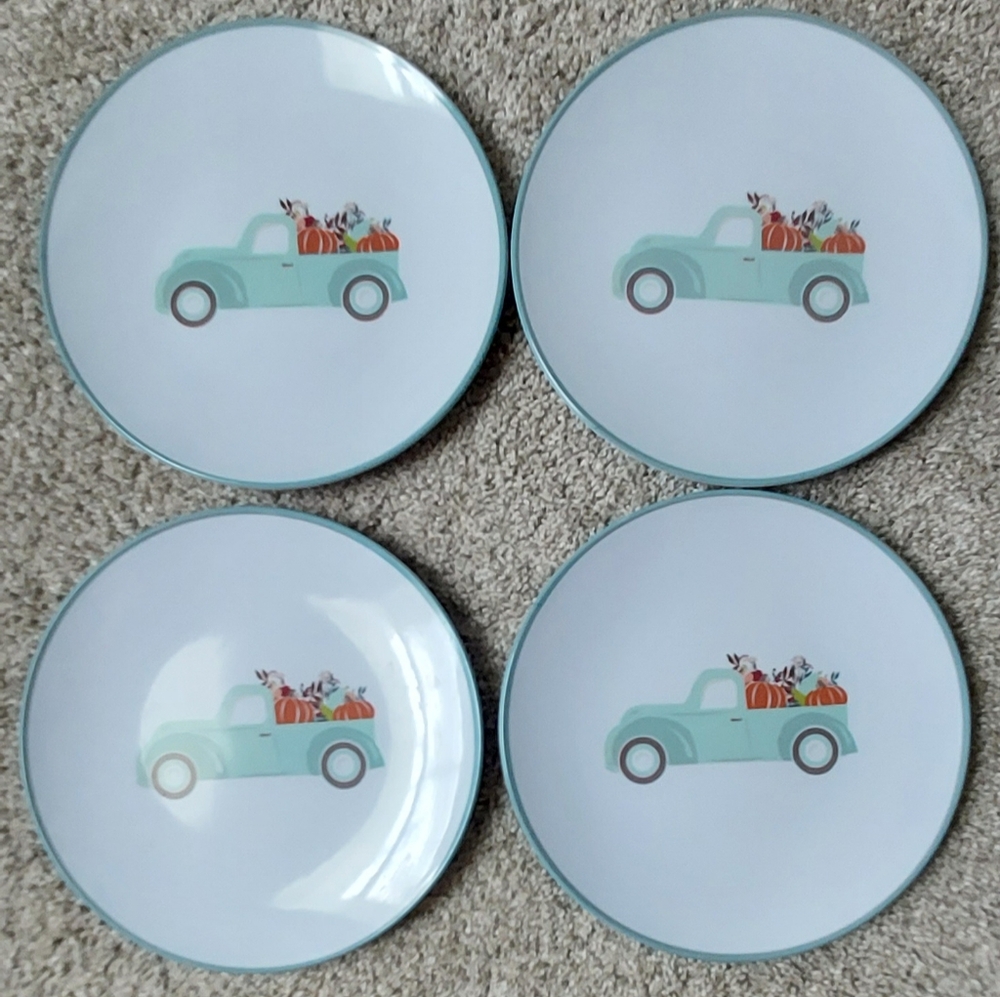 Farmhouse Truck Plates Modern Southern Home 9” Fall Autumn Pumpkin Melamine 4